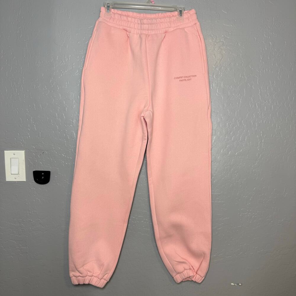 Comfrt Pastel Sweatpants oversized loungewear, Bubblegum, M